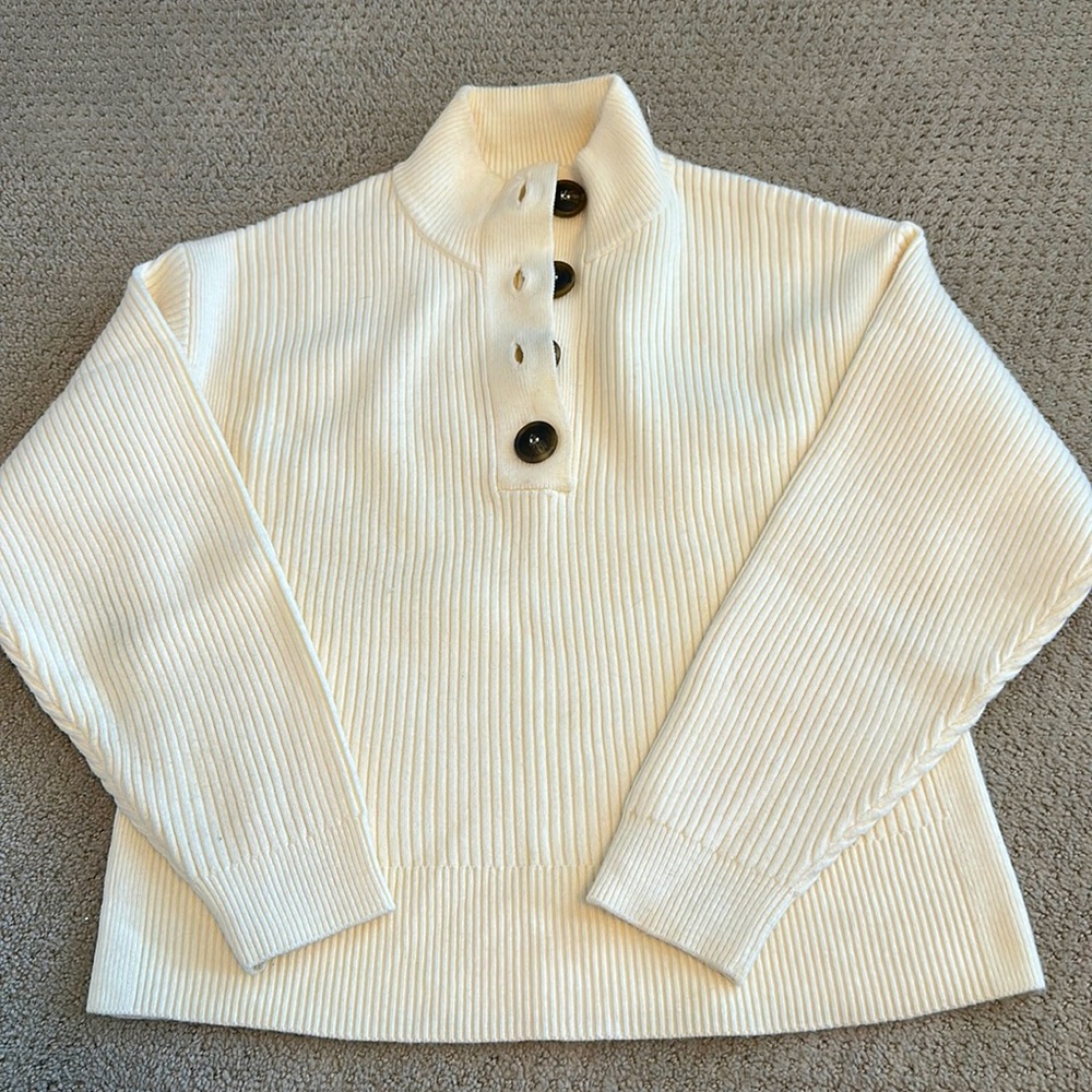 Mango Cropped Knit Sweater, Size M